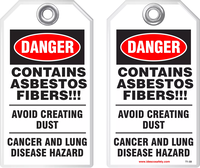 Safety Tag - Danger, Contains Asbestos Fibers