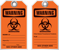Safety Tag - Warning, Biohazard
