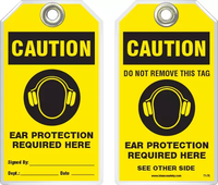 Warning Tag - Caution, Ear Protection Required Here