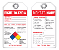Safety Tag - Right-To-Know  (Nfpa - Diamond Chart)