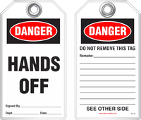 Safety Tag - Danger, Hands Off 