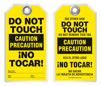 Bilingual Safety Tag - Caution, Precaucion, Do Not Touch, No Tocar! (English/Spanish)