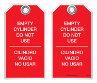 Bilingual Safety Tag - Empty Cylinder, Do Not Use, Cilindro Vacio, No Usar