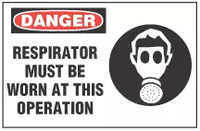 Danger Sign, Respirator Must Be Worn At This Operation (With Symbol) 