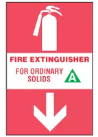 Fire Extinguisher Sign, For Ordinary Solids 