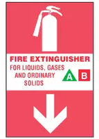 Fire Extinguisher Sign, For Liquids, Gases And Ordinary Solids 