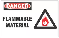Danger Sign, Flammable Material (With Symbol) 