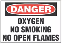 Danger Sign, Oxygen, No Smoking, No Open Flames 