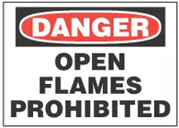 Danger Sign, Open Flames Prohibited 