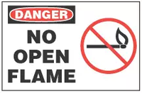 Danger Sign, No Open Flame (With Symbol) 