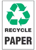 Recycle Sign, Paper (With Symbol) 