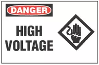 Danger Sign, High Voltage (With Symbol)