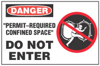 Danger Sign, "Permit-Required Confined Space", Do Not Enter (With Symbol) 