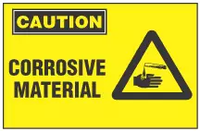 Caution Sign, Corrosive Material (With Symbol) 