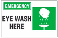 Emergency Sign, Eye Wash Here (With Symbol) 