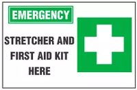 Emergency Sign, Stretch And First Aid Station (With Symbol) 
