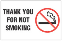 No Smoking Sign - Thank You For Not Smoking (With Symbol)