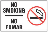 Bilingual Sign - No Smoking, No Fumar (English/Spanish) With Symbol