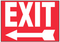 Exit Sign (Left Arrow, Red Background) 