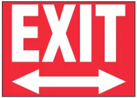 Exit Sign (Two-Way Arrow, Red Background) 
