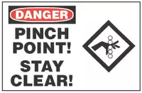 Danger Sign, Pinch Point! Stand Clear! 