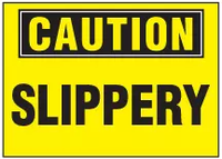 Caution Sign, Slippery (Yellow Background) 
