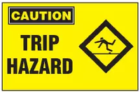 Caution Sign, Trip Hazard (With Symbol) 