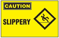 Caution Sign, Slippery (With Symbol, Yellow Background) 