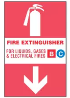 Fire Extinguisher Sign For Liquids, Gases And Electric Fires 