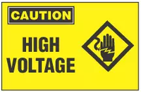 Caution Sign, High Voltage (With Symbol)