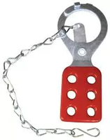 Lockout Hasp, 1" With Interlocking Tabs, With 8" Chain