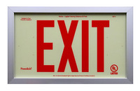 Aluminum Frame Red Glow-in-the-Dark Exit Sign - UL 924 Listed