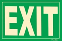Glow-in-the-Dark Rigid Plastic Green Exit Sign