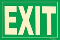Flexible Glow-in-the-Dark Green Exit Sign with Adhesive Back