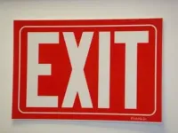 Flexible Glow-in-the-Dark Red Exit Sign with Adhesive Back