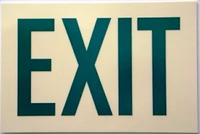 Rigid Glow-In-The-Dark Exit Sign with Reflective Green Letters