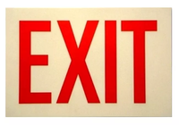 Rigid Glow-In-The-Dark Exit Sign with Reflective Red Letters