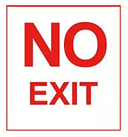 Flexible Glow-in-the-Dark No Exit Sign with Adhesive Back