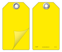Yellow (Blank) Self-Laminating Peel and Stick Safety Tag  