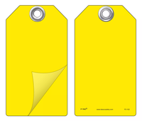 Yellow (Blank) Self-Laminating Peel and Stick Safety Tag  