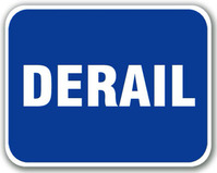 Derail Blue Sign