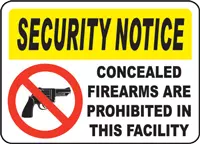 Concealed Firearms Are Prohibited In This Facility