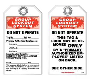 Lockout Safety Tag - Group Lockout System, Do Not Operate