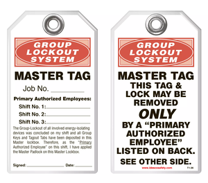 Lockout Safety Tag - Group Lockout System, Master Tag