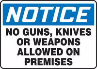 Weapons Security Signs